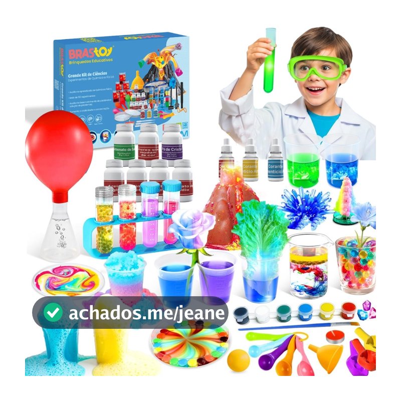 Kit de Laboratório Manual Química 100/50  Brinquedos Jogo Química Educativo Infantil