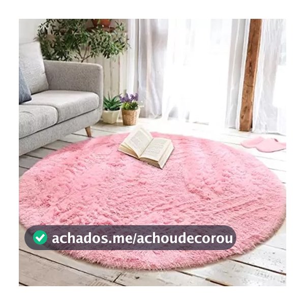 Tapete Peludo Redondo 1,00x1,00 Circulo Promocao Lancamento