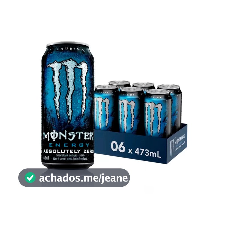 Kit com 6 Energético Monster Absolutely Zero Lata 473ml