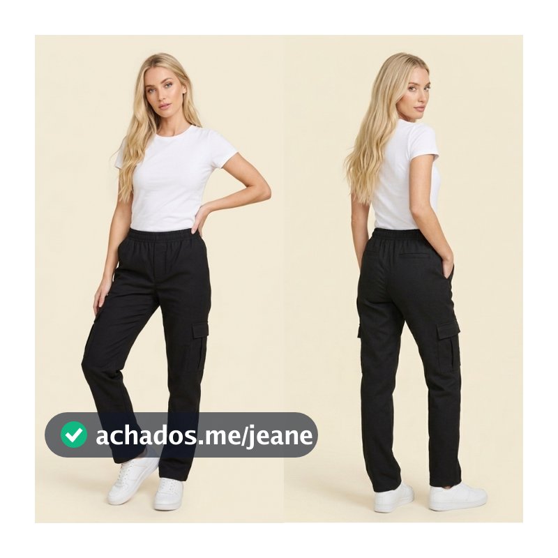 Calça Cargo Feminina em Sarja multi bolsos - tática, trekking
