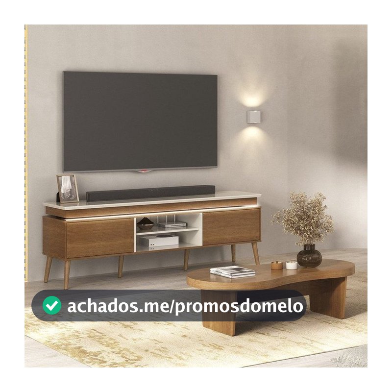 Conjunto Sala de Estar Rack Lumina e Centro Magnum