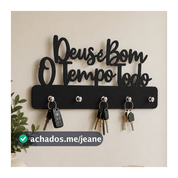 Porta Chaves De Parede Decorativo Em MDF Suporte Organizador