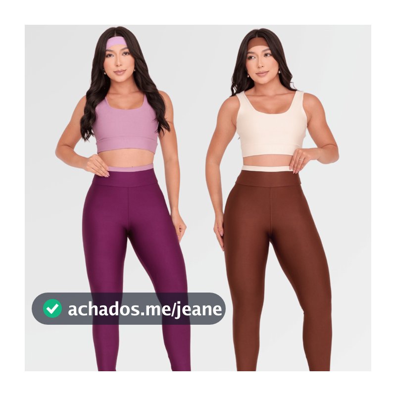 Conjunto Fitness Bicolor Calça Legging Top Alça Tecido Tubular Reforçada Não Desbota Premium