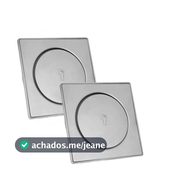 1/2 Ralo Inteligente 10x10/15x15Cm Click Inox Banheiro Lavabo Veda Cheiro