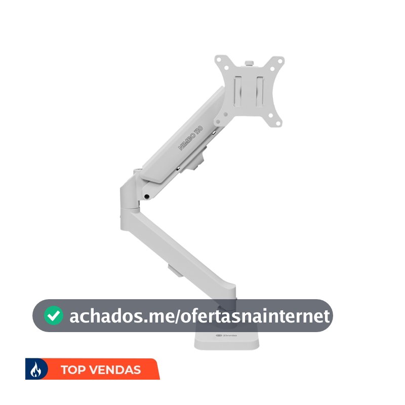 Suporte Articulado Para Monitor 13 a 32 Pistão a Gás Ajustável Zinnia Nimbo 110 Branco