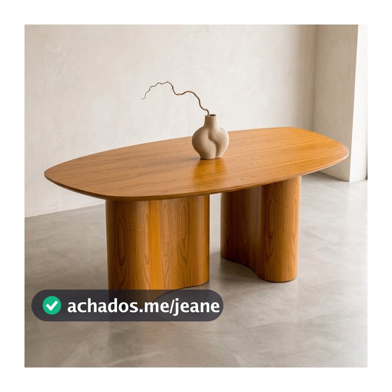 Mesa De Jantar Aracaju 1.80m Orgânica Premium Alto Padrão Laminado em Madeira Cinamomo
