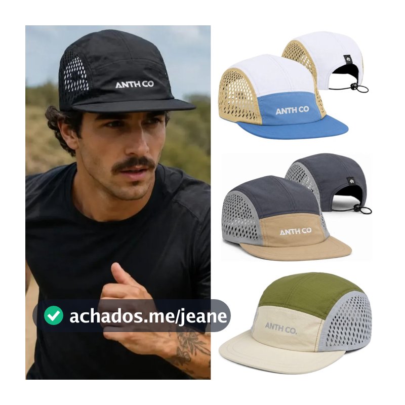 Boné Wave Aba Flexível Furadinho Corrida Academia Sport Fitness Anth Co Impermeável Five Panel Dry Fit