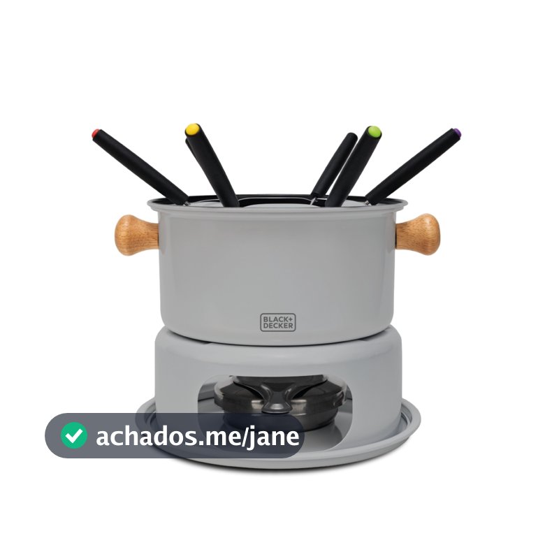 Conjunto Para Fondue 10 Peças Eleganza, Black + Decker Com Base e Garfos Inox
