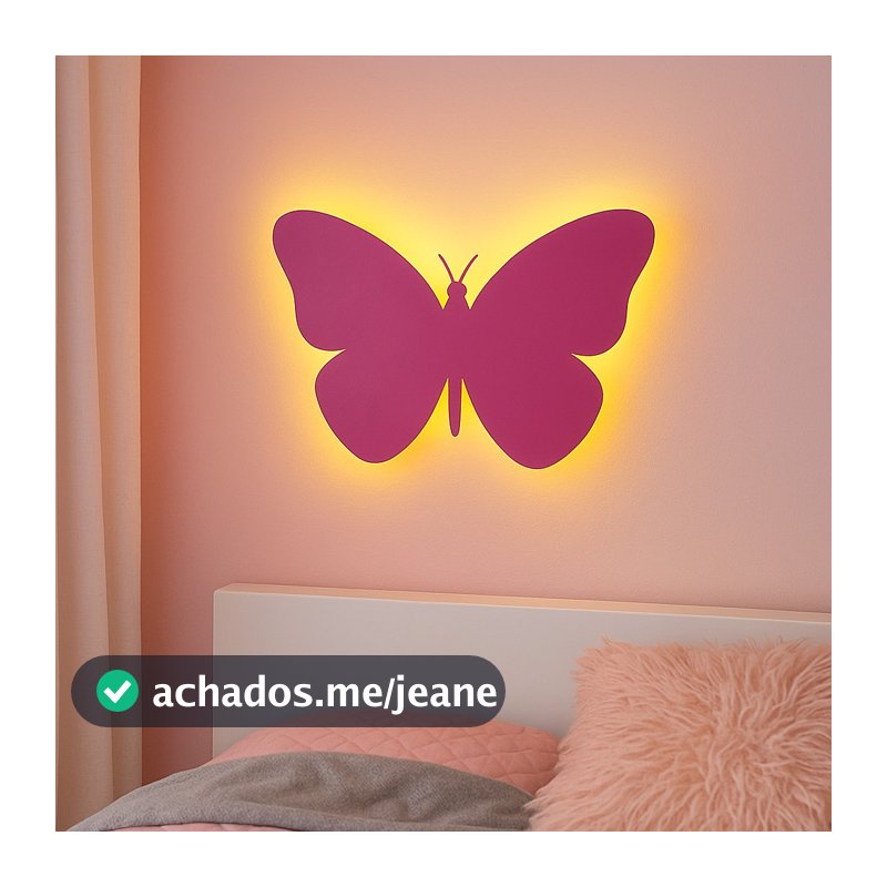 Luminária Led Borboleta Sem Fio Abajur Infantil Decorativo para Quarto de Menina