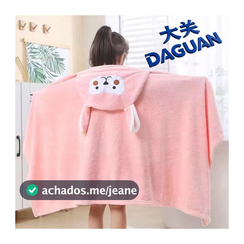 DAGUAN Toalha de Banho Infantil com Capuz de Pelúcia e Orelhas para Recém-Nascidos, Unissex, 13868cm