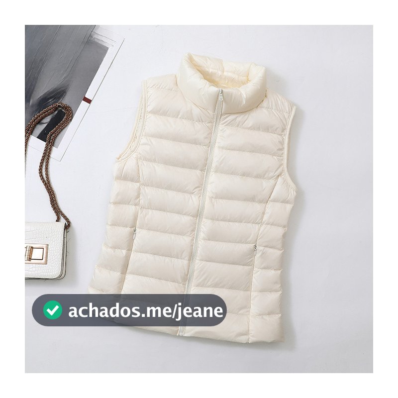 (12 cores) Colete Feminino Uniqlo Leve de Pluma Sem Mangas de Alta Qualidade e Quente 9KOE