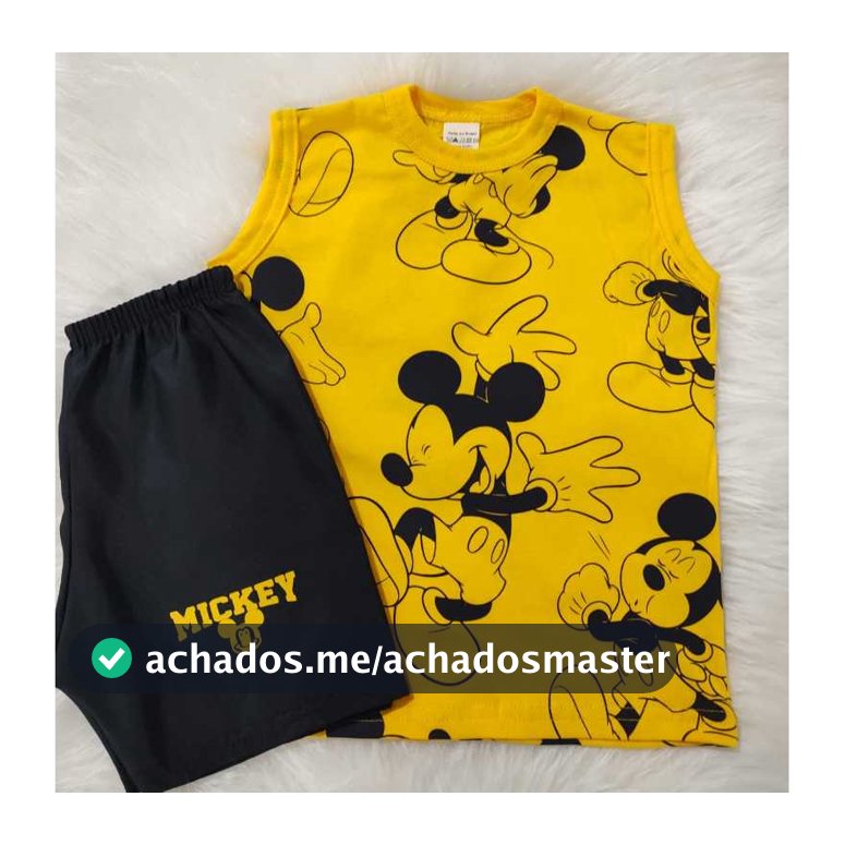 Conjunto regata infantil de menino 100% algodão, temático do Mickey,Homem aranha,Sonic,Patrulha canina