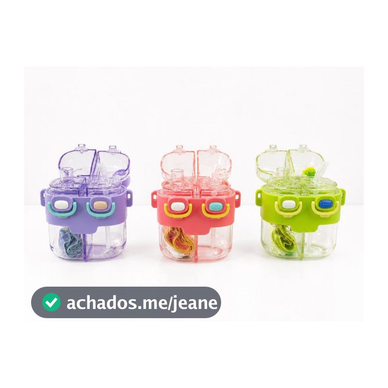 Garrafa Infantil 2 Compartimentos Com Alça e Bico de Silicone 530ML