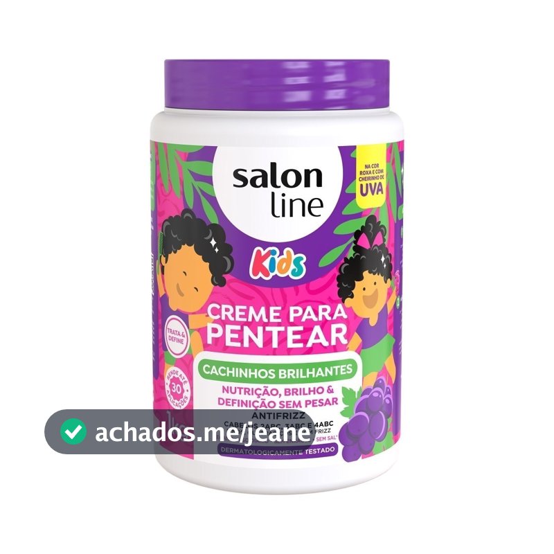 Creme para Pentear Kids Cachinhos Brilhantes Uva 1kg