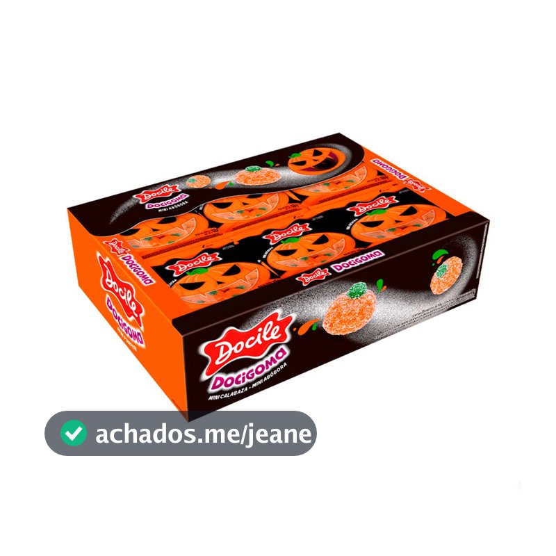 Bala de Goma Docigoma Mini Abóbora Halloween c/24 - Docile