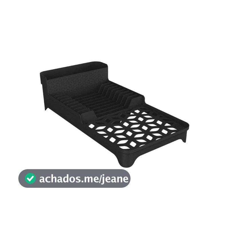 Escorredor de Louça Multi de Plástico cor Preta UZ Utilidades Domésticas Cozinha Louça Organização