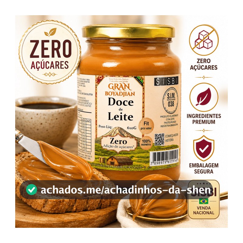 Doce de Leite Diet Cremoso Sem Adição de Açúcar 400g ou 600g Gran Boyadjian