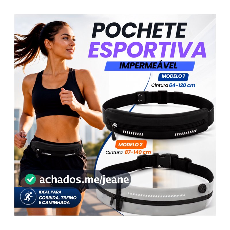 Pochete Running Esportiva Porta Celular Ajustável Fitness Caminhada Ciclismo