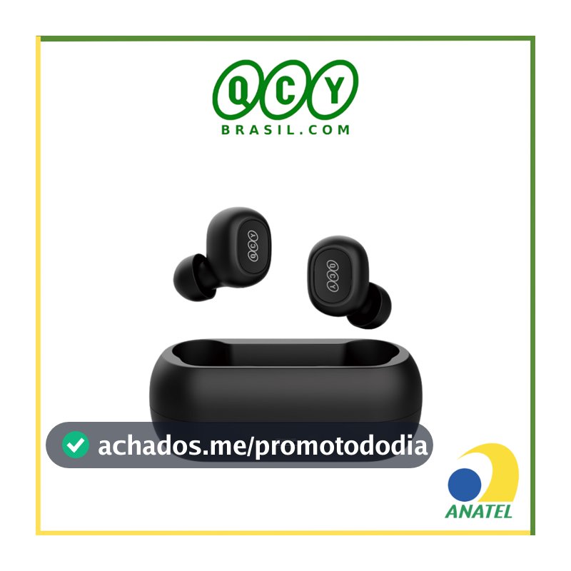 Fone de Ouvido Sem Fio QCY T1C TWS Bluetooth 5.1 com Case de Carregamento 380 mAh