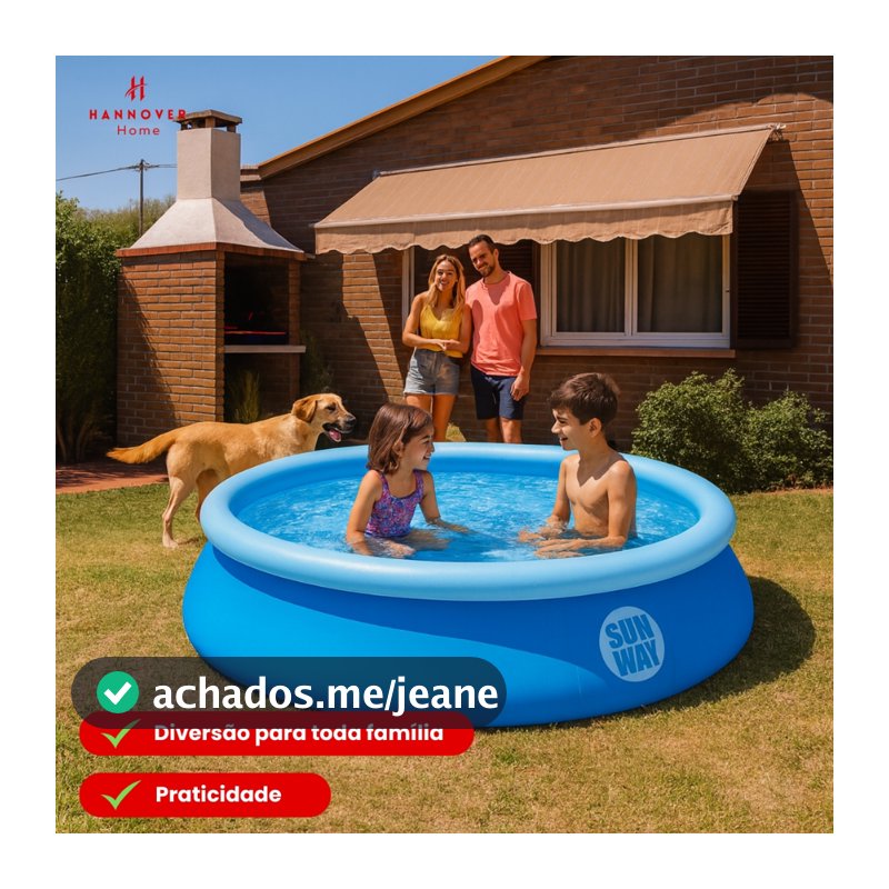 Piscina Inflável 1000 Litros Redonda Família Grande Sun Way
