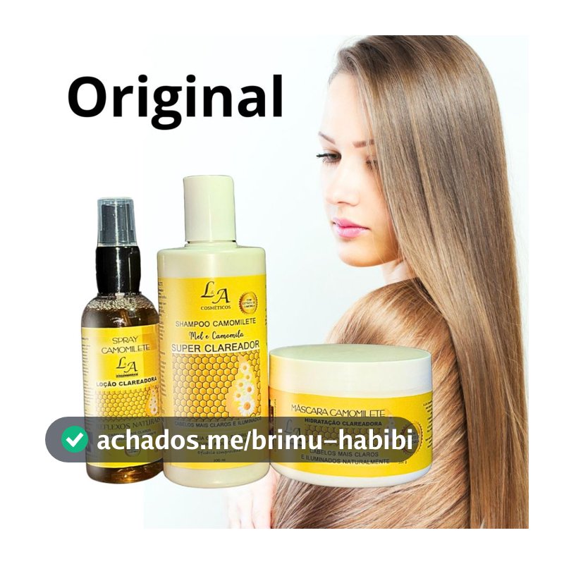 Kit Camomilete Super Clareador Capilar Loiro Natural L&A Cosméticos 2x300g 1x120ml