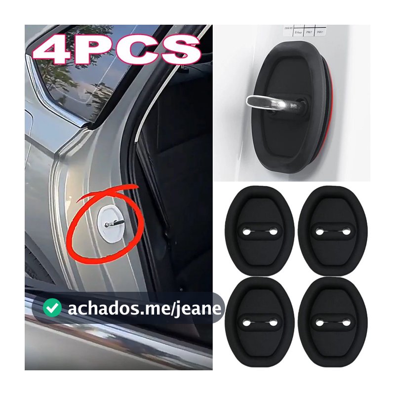 Amortecedor de Impacto para Trava de Porta de Carro, Almofada de Silicone Universal para Redução de Ruído e Proteção