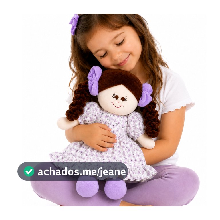 Boneca De Pano Artesanal com Vestido Estampado Variados 30 cm