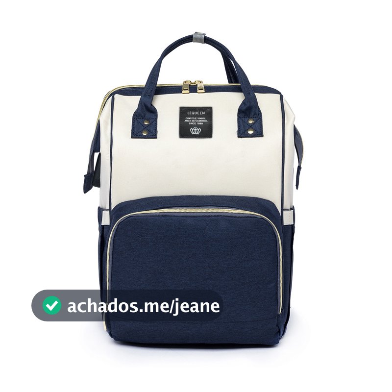 Mochila Bolsa Maternidade Lequeen Original Impermeável Porta Mamadeira Térmico Bebê Menino Menina 17L