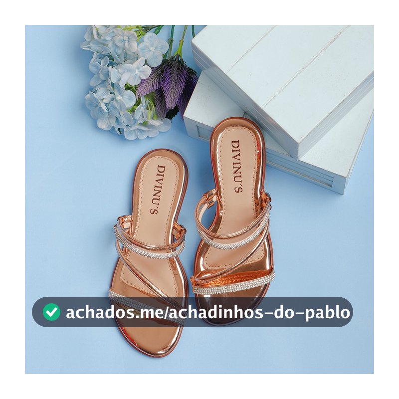 Sandália Feminina Sandália Rasteira Feminina com Strass Modelo Verão Tendência 2 em 1