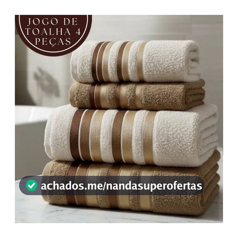 Jogo de Toalha 2 Banho e 2 Rosto 100% Algodão Excelente Absorção Felpuda Macia Premier Habitat