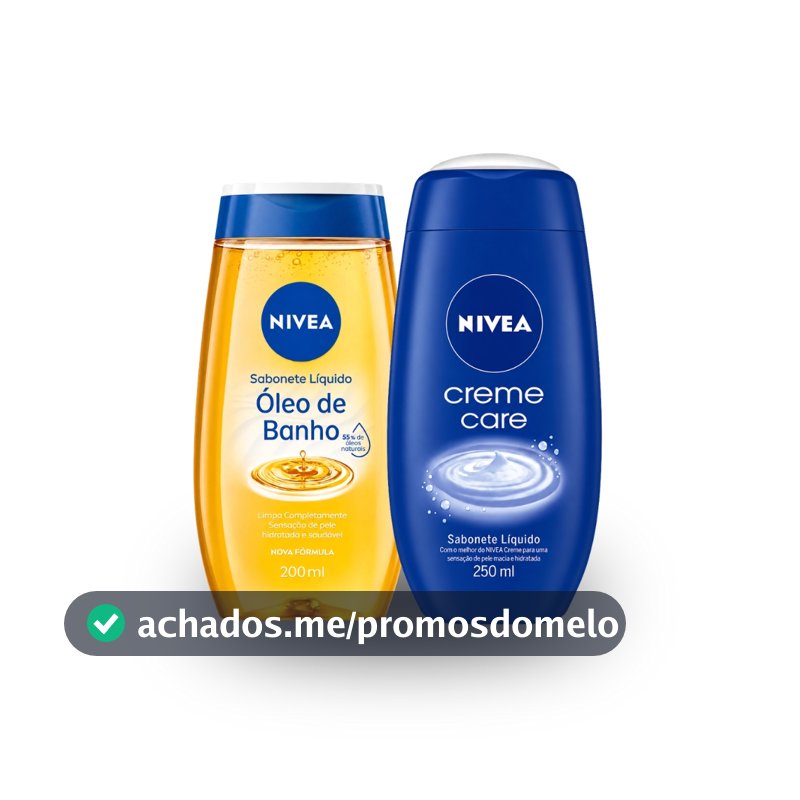 Kit Sabonete Líquido Óleo de Banho 200ml + Creme Care 250ml Nivea