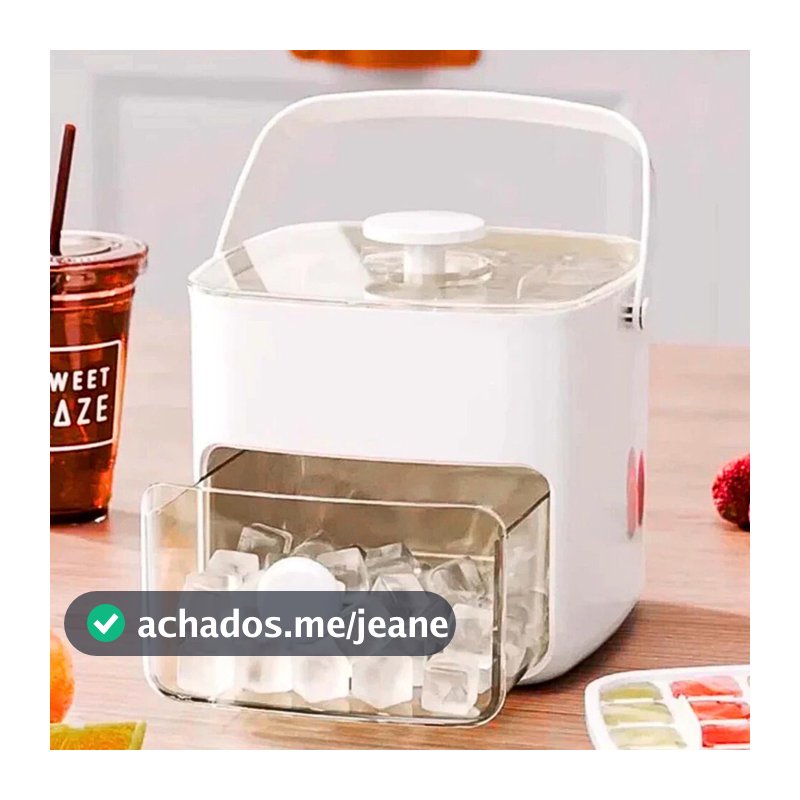 Forma de Gelo Dispenser 48 Cubos com Gaveta Botão Solta Gelo Pegador Caixa de Gelo Grande Capacidade