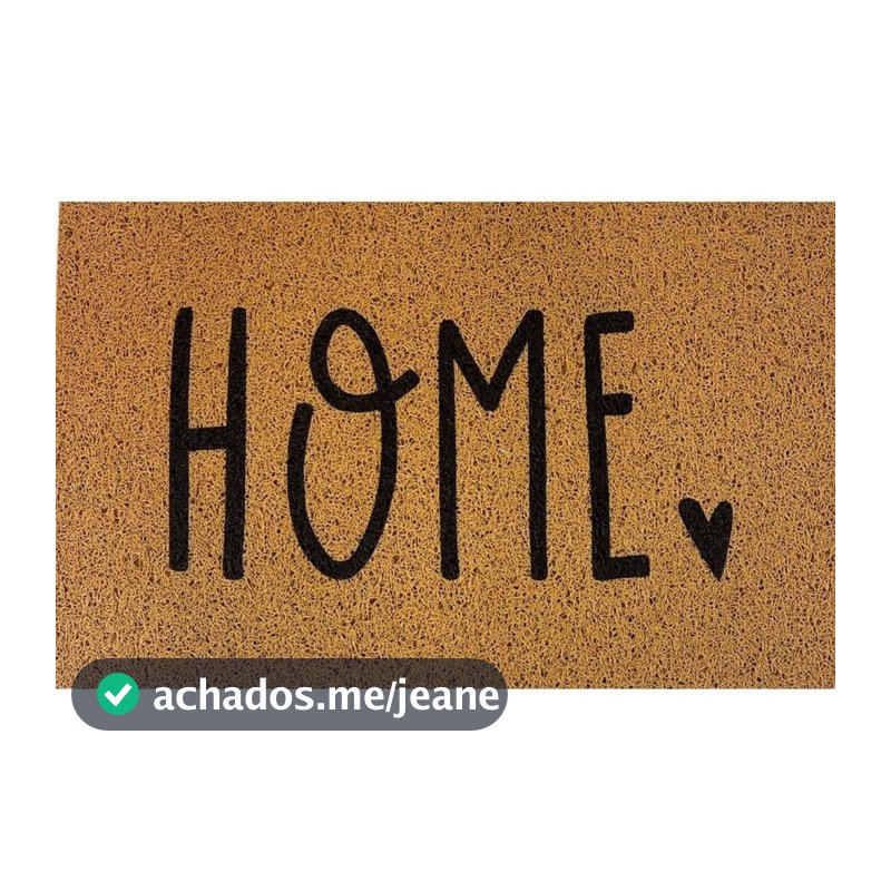 Tapete Porta Entrada Casa Capacho Vinil Home Coração Ouro Kapazi Antiderrapante 40x60cm