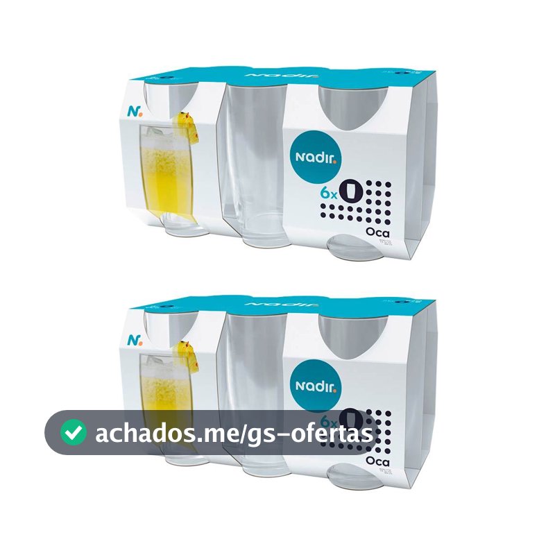 Kit 12 Copos Nadir Oca Long Drink de Vidro Liso 300ml