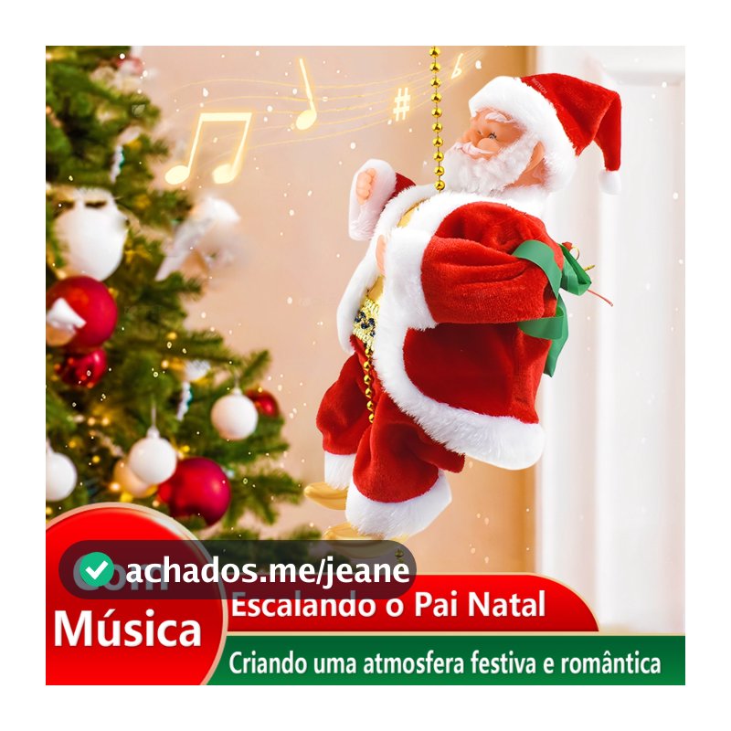 Papai Noel Elétrico Natal Escalando Corda Musica E Movimento Natal Decoração De Natal