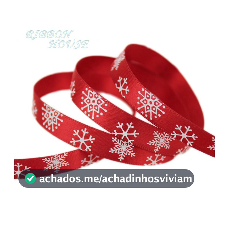 (25Y/50 Y) 3/8 " (10mm) Fita De Cetim De Floco De Neve Impressa Vermelha Fitas De Presente De Natal