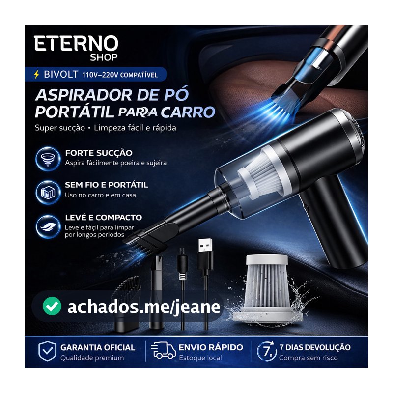 Aspirador 3 em 1 De Pó Usb Portátil Completo Premium Carro E Casa 2000mAh