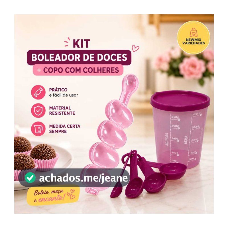 Kit Confeitaria Rosa – Boleador + Medidor Certa Injetemp – Doces e Precisão - NEW