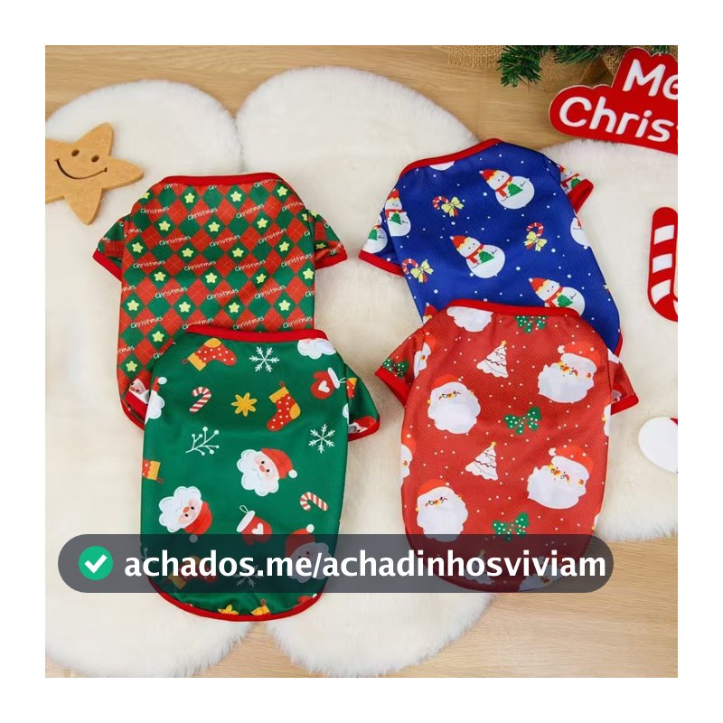 Natal Roupas Para Cães Pet Gato Camiseta Ano Novo Filhote De Cachorro Oufit Papai Noel Traje Animais De Estimação