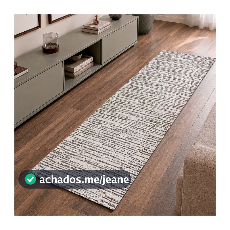 Tapete Passadeira de Cozinha Quarto 2,00 x 45cm Geométrico Antiderrapante para Corredor Emborrachada