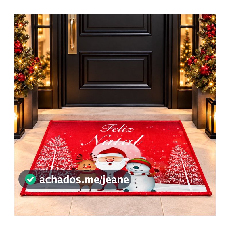 Tapete De Porta Natalino Feliz Natal Antiderrapante