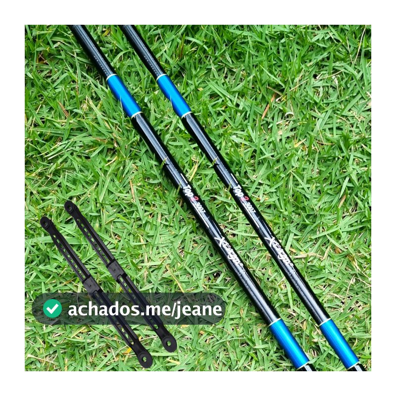 Kit Pesca 2 Vara Telescopica Fibra Vidro Carbono Vários Tamanhos Caniço Pescaria Pescador Tilápia Lambari Traíra Mão