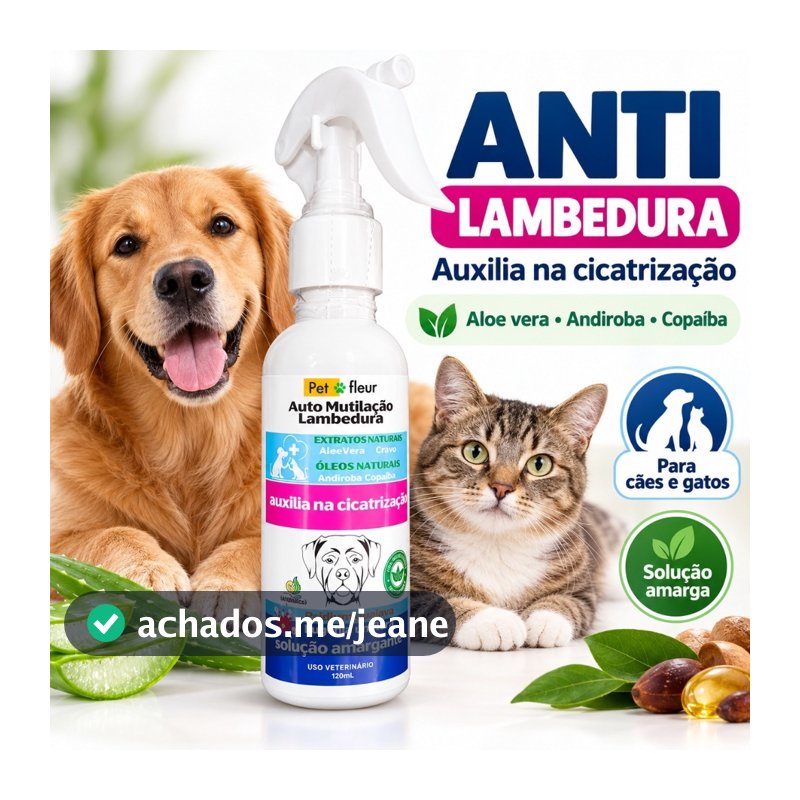 Educador Anti Mutilação Lambedura Cicatrizante Pet Natural Caes Gatos - Envio Imediato