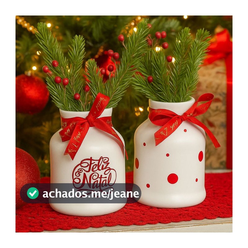 KIT 2 Vasos Ceramico Mini Vaso Decoração Natal Para Mudas Pinheiro Cactos Decorativa
