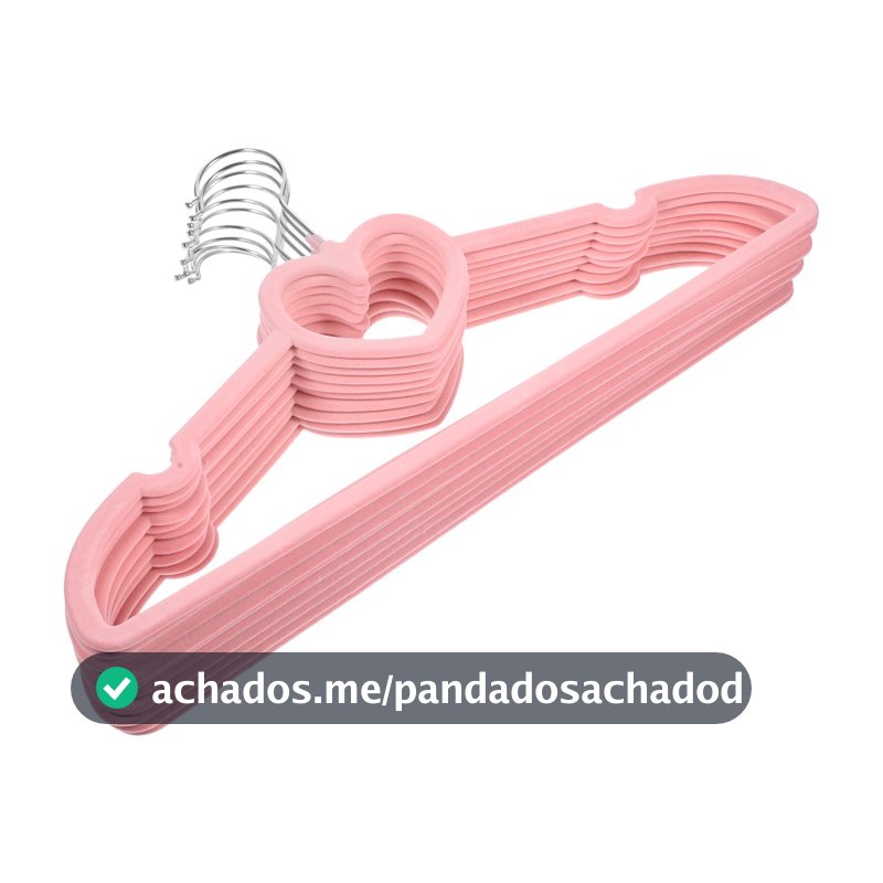 Kit【40】UN Cabide Coração Rosa de Veludo Infantil Ultrafino – Ideal para roupas infantis e de bebê