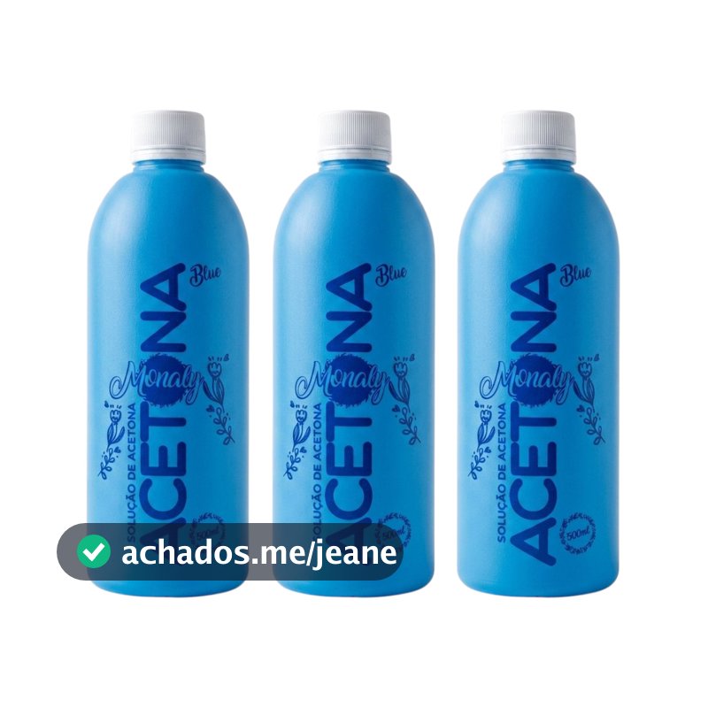 KIT Removedor de Esmalte À Base de Acetona 500ml Monaly (3 unidades)