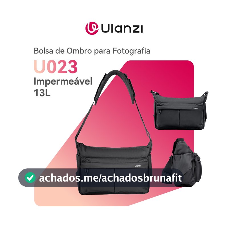ULANZI U023 Urban Daily Bolsa de Ombro para Câmera 13L, Divisórias Ajustáveis, Impermeável, Preta