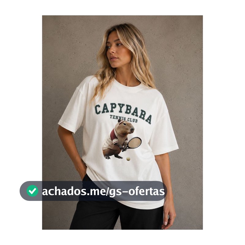 Camiseta Feminina 100% Algodão Premium Blusa Capivara Tênis Esporte Confortável Envio Rápido