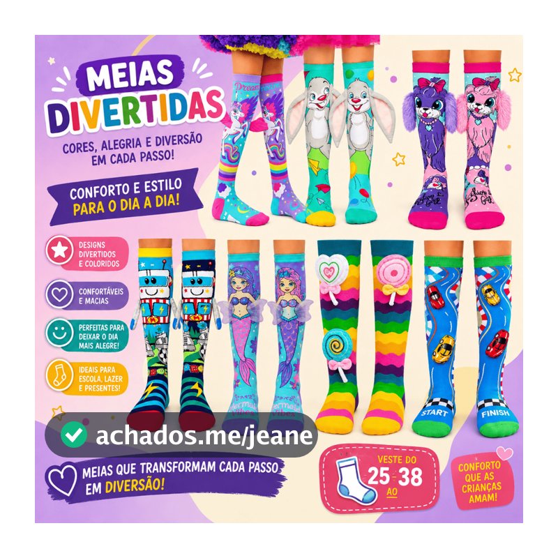 Meias Malucas 25 ao 40 Dos Desenhos Animados Longas Das Crianças Adulto De Meia Panturrilha