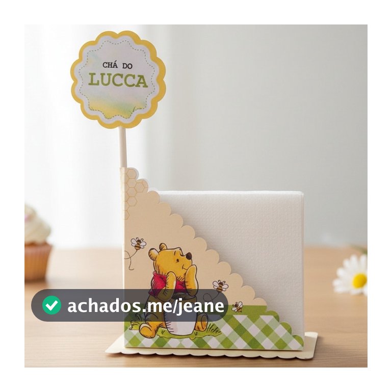Envio rápido - Porta guardanapo personalizado ursinho pooh chá de bebê